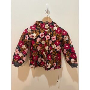 Souris Mini Girls Floral Winter‎ Jacket Waterproof -30C Pink Red Size 4 104cm